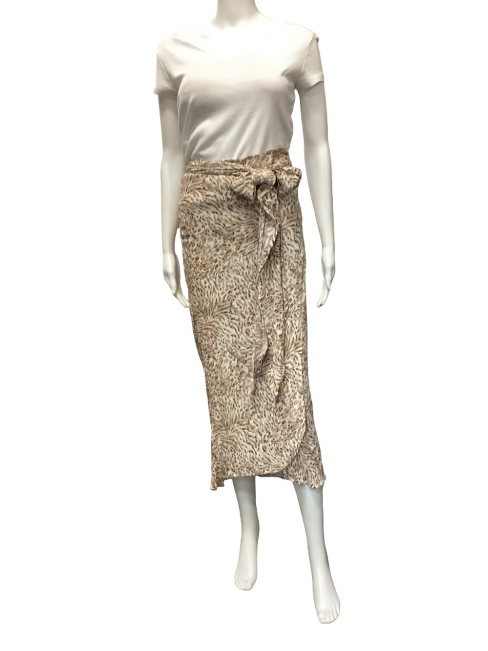 Lusana Marilyn Skirt Midi Length Wrap Animal Print W/Tags Size: S